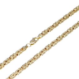 Glänzende Königskette aus 14k (585) Gold in 60 cm Länge (ca. 3mm breit)