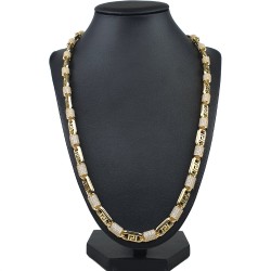 Stilvolle hochwertig produzierte Halskette in Greco - Design und Elementen mit funkelnden Zirkoniasteinen, ca. 60 cm Länge