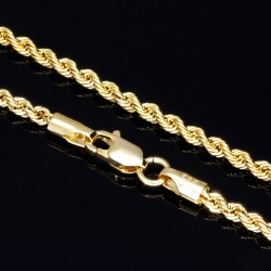 Glänzendes Twist-Armband / Kordelarmband in edlem 585er 14k Gold, ca. 2mm breit, 19cm lang