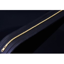 Glänzendes Twist-Armband / Kordelarmband in edlem 585er 14k Gold, ca. 2mm breit, 19cm lang