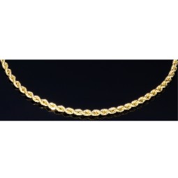 Glänzendes Twist-Armband / Kordelarmband in edlem 585er 14k Gold, ca. 2mm breit, 19cm lang