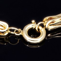 Königsarmband in außergewöhnlichem Design in Bicolor Gold 585 14k, 6,5mm breit, 22cm lang