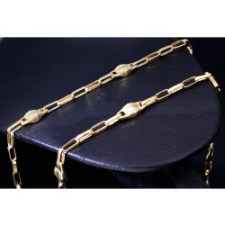 Ankerkette aus hochwertigem 14K/585 Gelbgold mit filigranem Greco-Design (ca. 62cm)