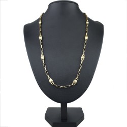 Ankerkette aus hochwertigem 14K/585 Gelbgold mit filigranem Greco-Design (ca. 62cm)