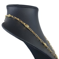 Ankerkette aus hochwertigem 14K/585 Gelbgold mit filigranem Greco-Design (ca. 62cm)