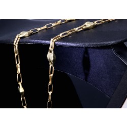Ankerkette aus hochwertigem 14K/585 Gelbgold mit filigranem Greco-Design (ca. 62cm)