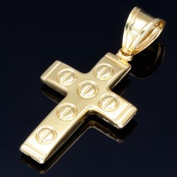 Glänzender Kreuzanhänger in schlichtem Design aus Gold aus 14k (585er) Gelbgold