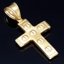 Glänzender Kreuzanhänger in schlichtem Design aus Gold aus 14k (585er) Gelbgold