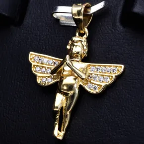 Filigraner Engel - Anhänger - aus 14k / 585 Gold und Zirkoniabesatz
