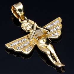 Filigraner Engel - Anhänger - aus 14k / 585 Gold und Zirkoniabesatz