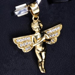 Filigraner Engel - Anhänger - aus 14k / 585 Gold und Zirkoniabesatz