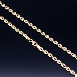 Hochwertige Goldkette mit filigranem Design in 585 14k Gelbgold (ca. 50 cm lang, 4 mm breit)