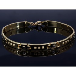 Edles Armband aus 14K 585er Bicolor Gelb- und Weißgold in stilvollem, minimalistischen Design (ca. 20 cm Länge)