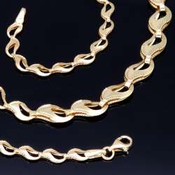 Exquisites Gold-Collier für Damen aus hochwertigem 585 14K Gelbgold (Länge ca. 45 cm)