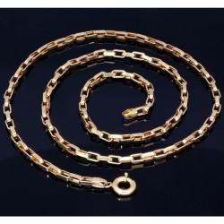 Exquisite, kurzgliedrige Ankerkette aus hochwertigem 585 / 14K Gold , ca. 60 cm Länge 3,5mm