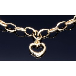 Exquisites Bicolor Herz - Armband aus 585 14K Gold in (ca. 20 cm Länge)