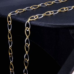 Sehr schöne, luftige Halskette mit aus 14K / 585 Gold (14K/585 Bicolor Gelbgold und Weißgold) ca. 50 cm