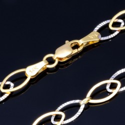 Sehr schöne, luftige Halskette mit aus 14K / 585 Gold (14K/585 Bicolor Gelbgold und Weißgold) ca. 50 cm