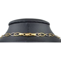 Sehr schöne, luftige Halskette mit aus 14K / 585 Gold (14K/585 Bicolor Gelbgold und Weißgold) ca. 50 cm