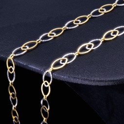 Sehr schöne, luftige Halskette mit aus 14K / 585 Gold (14K/585 Bicolor Gelbgold und Weißgold) ca. 50 cm