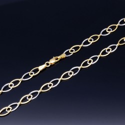 Sehr schöne, luftige Halskette mit aus 14K / 585 Gold (14K/585 Bicolor Gelbgold und Weißgold) ca. 50 cm