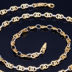 Ausgefallene Halskette aus Bicolor Gold (14K/585) in stilvollem Design (ca. 55cm)
