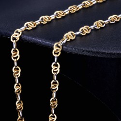 Ausgefallene Halskette aus Bicolor Gold (14K/585) in stilvollem Design (ca. 55cm)