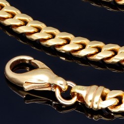 Exquisite, massive Panzerkette aus hochwertigem Gelbgold (14K, 585 Gold) in ca. 5 mm, 55 cm (ca. 50g)