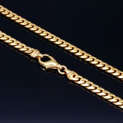 Exquisite, massive Panzerkette aus hochwertigem Gelbgold (14K, 585 Gold) in ca. 5 mm, 55 cm (ca. 50g)