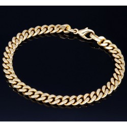 Massives und prunkvolles Panzerarmband in hochwertigem 585 14k Gold in 6mm Stärke, ca. 19cm Länge, (ca. 21,8g)