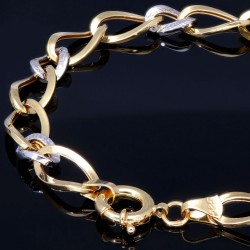 Elegantes Gold-Armband für Damen aus edlem Bicolor 14K 585 Gelbgold (ca. 19 cm Länge)