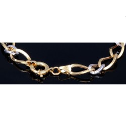 Elegantes Gold-Armband für Damen aus edlem Bicolor 14K 585 Gelbgold (ca. 19 cm Länge)