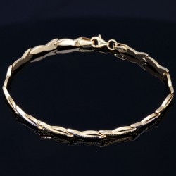 Massives Bicolor Armband aus hochwertigem 585 14K Gold (ca. 18 - 19 cm Länge)
