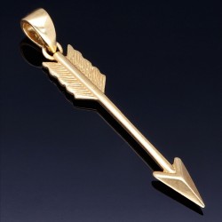 Glänzender Pfeil - Anhänger mit feinen Details - aus 14k / 585 Gold