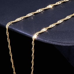 Elegante Damenkette aus funkelndem 14K / 585 Gelbgold (ca. 50 cm)