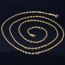 Feine Ankerkette in 585 14k hochwertigem Gold (60 cm lang, 2 mm breit)