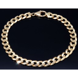Massives XXL Panzerarmband in wertvollem 585 / 14k Gold in stattlichen 8mm Breite, ca. 23cm Länge, (ca. 19,5g)