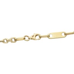 sehr schlanke Plättchenkette, Steigbügelkette aus 585er (14k) Gold - 65 cm Länge, 4 mm breit