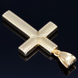 Großer Kreuzanhänger in edlem Design aus hochwertigem Gold (14k 585er Gelbgold)