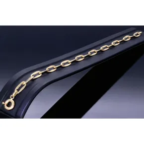 Exquisites Gold-Amband für Damen aus hochwertigem 14K 585 Gelbgold (ca. 20 cm Länge, 5mm Breite)