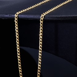 Kürzere, exquisite Panzerkette aus hochwertigem 585 /14k Gold für Damen (ca. 2mm breit und 45 cm lang)