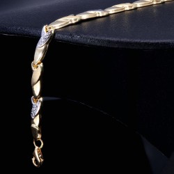 Edles Bicolor Armband aus massivem 585 14K Gold (ca. 19 cm Länge)