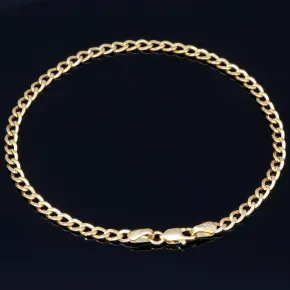 Sehr schönes Panzerarmband aus wertvollem 585er 14k Gold, ca. 2,5 mm breit, 19cm lang
