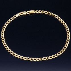 Sehr schönes Panzerarmband aus wertvollem 585er 14k Gold, ca. 2,5 mm breit, 19cm lang