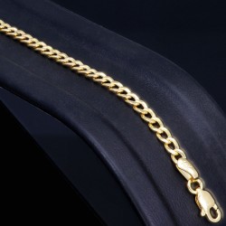 Sehr schönes Panzerarmband aus wertvollem 585er 14k Gold, ca. 2,5 mm breit, 19cm lang