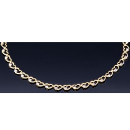 Feines Herz - Armband aus edlem Bicolor 585 14K Gold in (ca. 18 cm Länge)