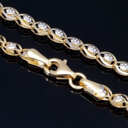 Armband in edlem Design aus hochwertigem 14K 585er Bicolor Gold (Gelbgold und Weißgold) ca. 18-19 cm Länge
