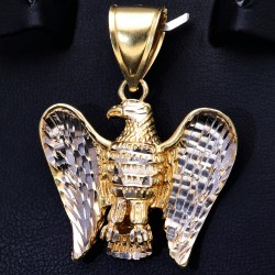 Großer Adler-Anhänger in Bicolor Gold (585er Weißgold und Gelbgold 14k)