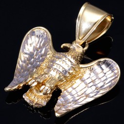 Großer Adler-Anhänger in Bicolor Gold (585er Weißgold und Gelbgold 14k)