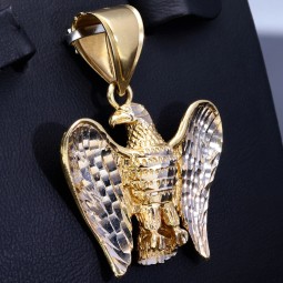 Großer Adler-Anhänger in Bicolor Gold (585er Weißgold und Gelbgold 14k)